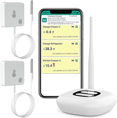 Remote WiFi Thermometer Freezer Alarm, Email and App